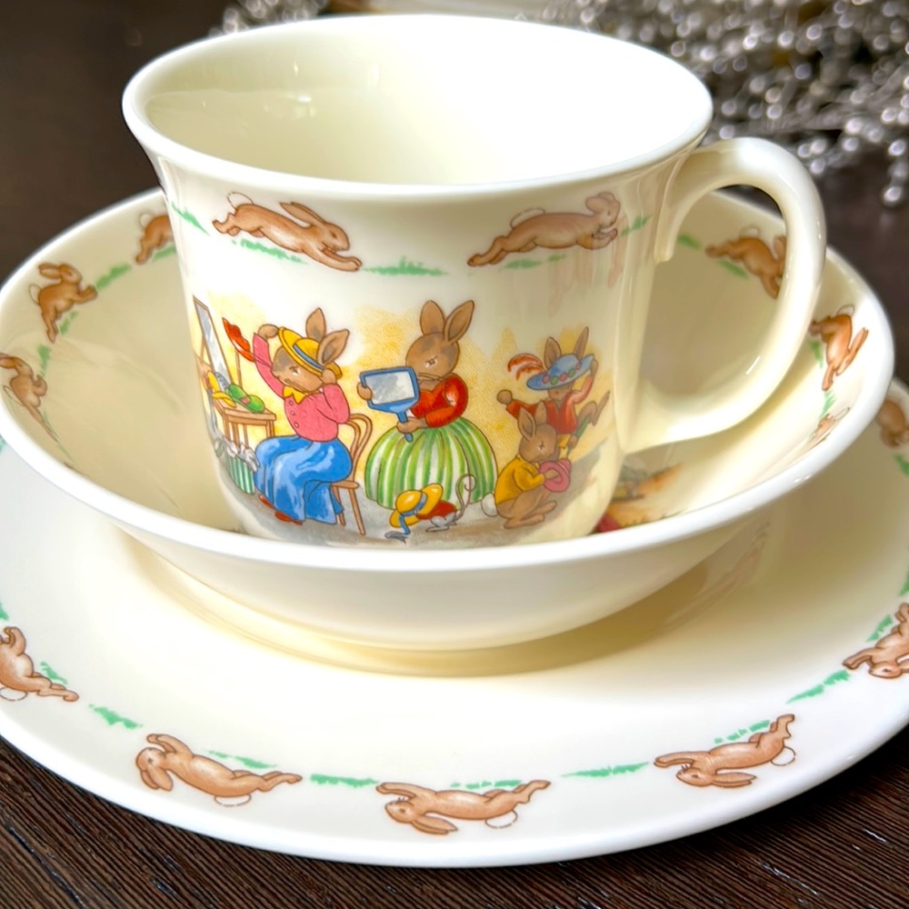 🔥HP🔥3PC Set Royal Doulton BUNNYKINS Kids Dishes